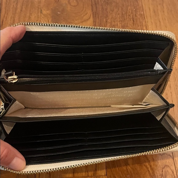 Kate Spade Black and Cream Striped Wallet - Picture 6 of 11